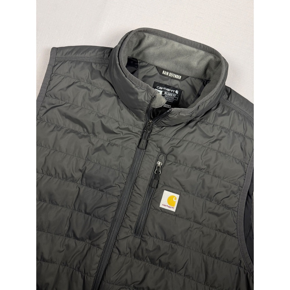 Carhartt Rain Defender Relaxed Fit Puffer Vest Gray Mens 2XL OV2286-M